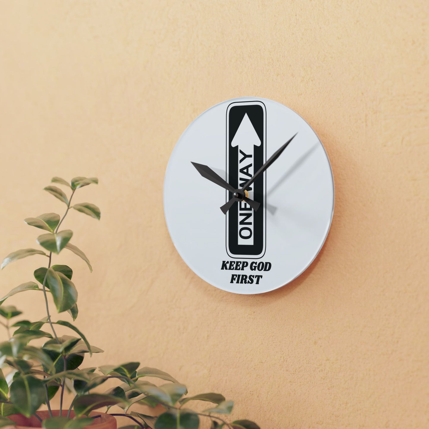 Keep God First Acrylic Wall Clock