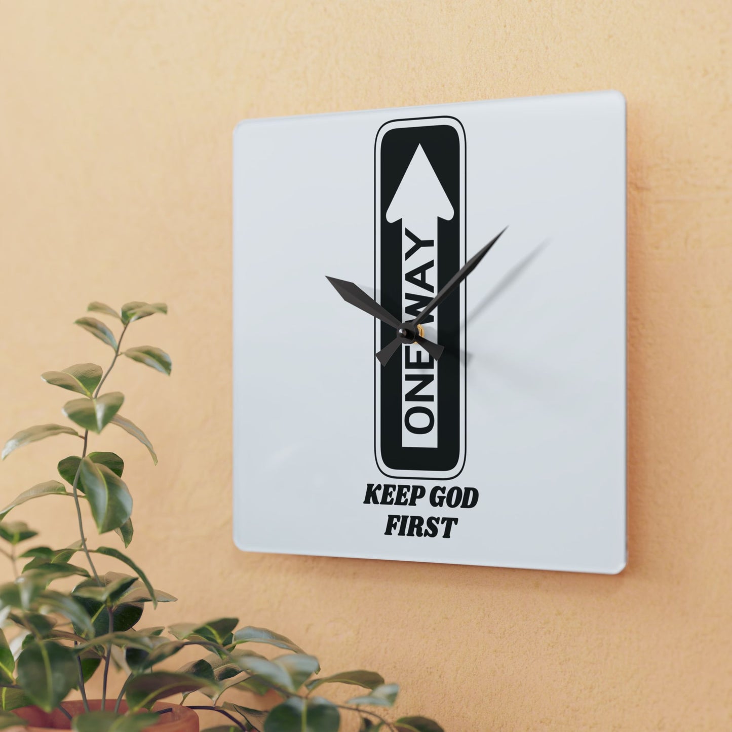 Keep God First Acrylic Wall Clock