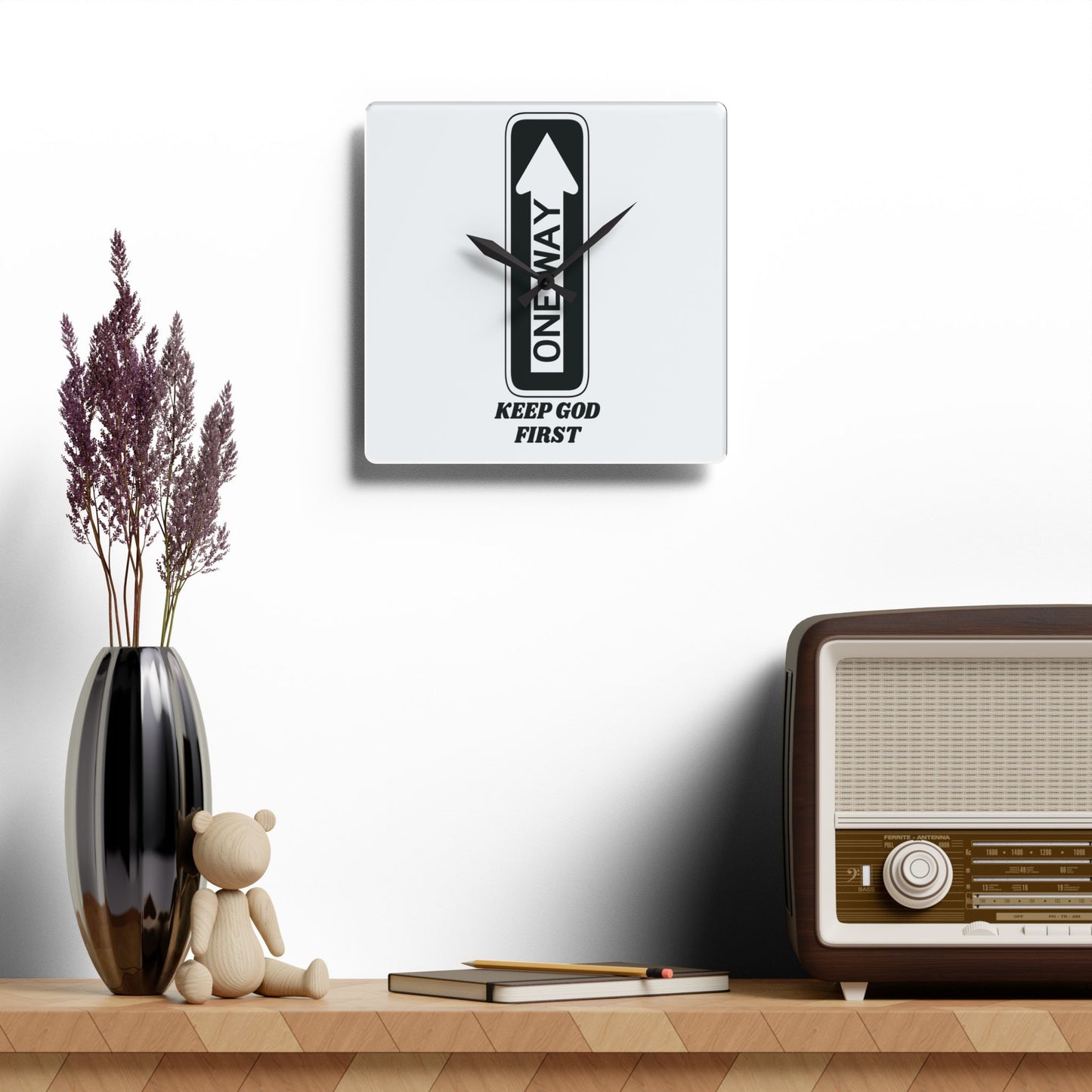 Keep God First Acrylic Wall Clock