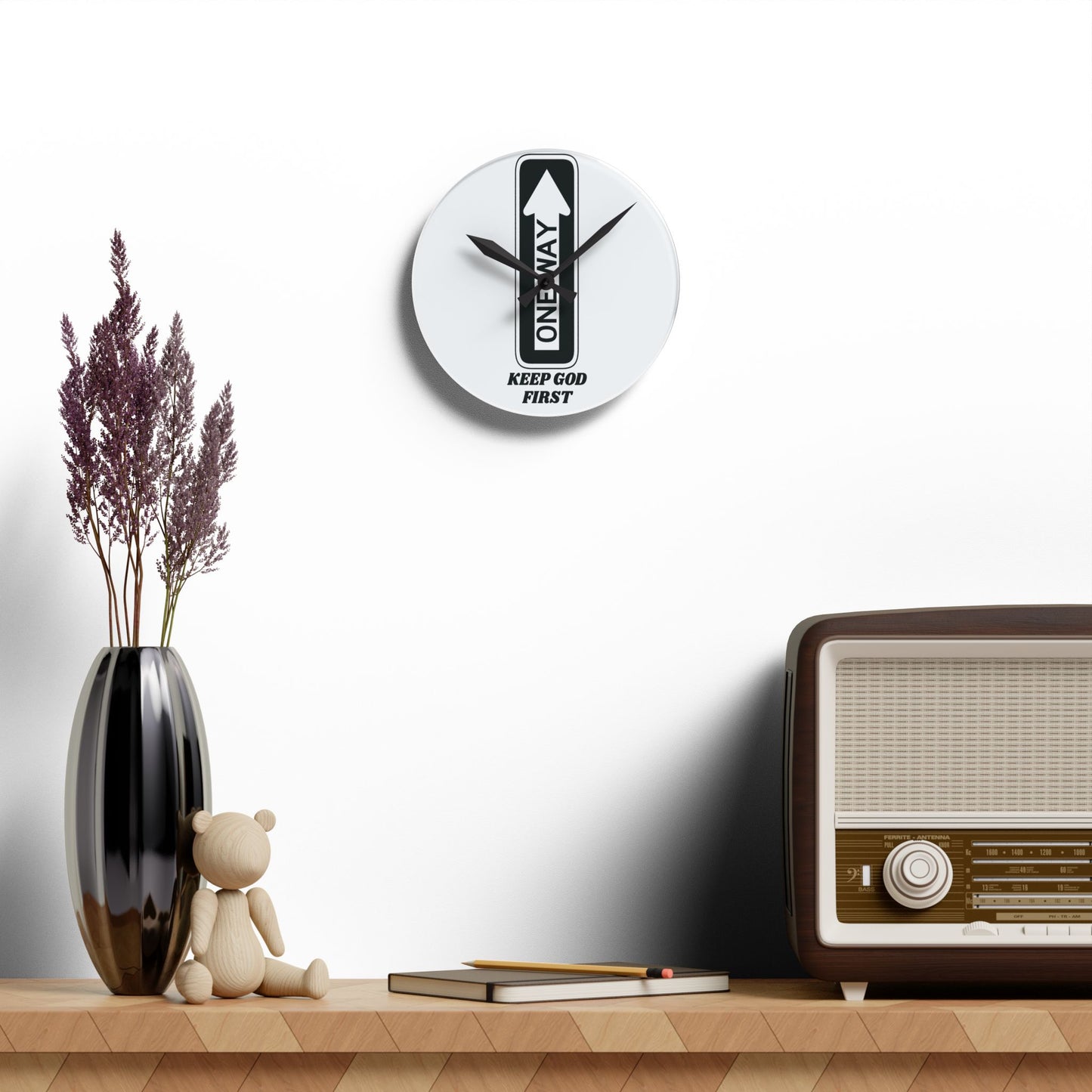 Keep God First Acrylic Wall Clock