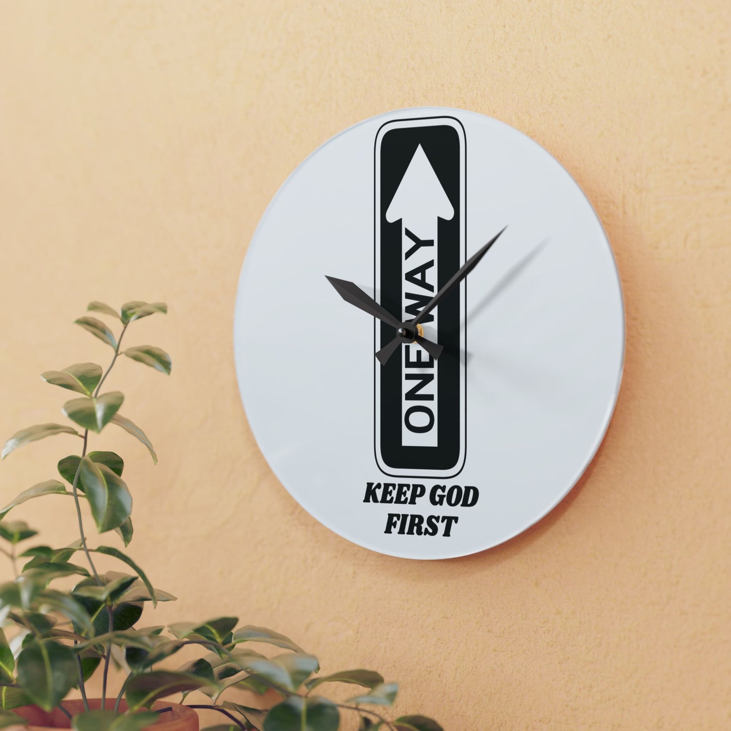 Keep God First Acrylic Wall Clock