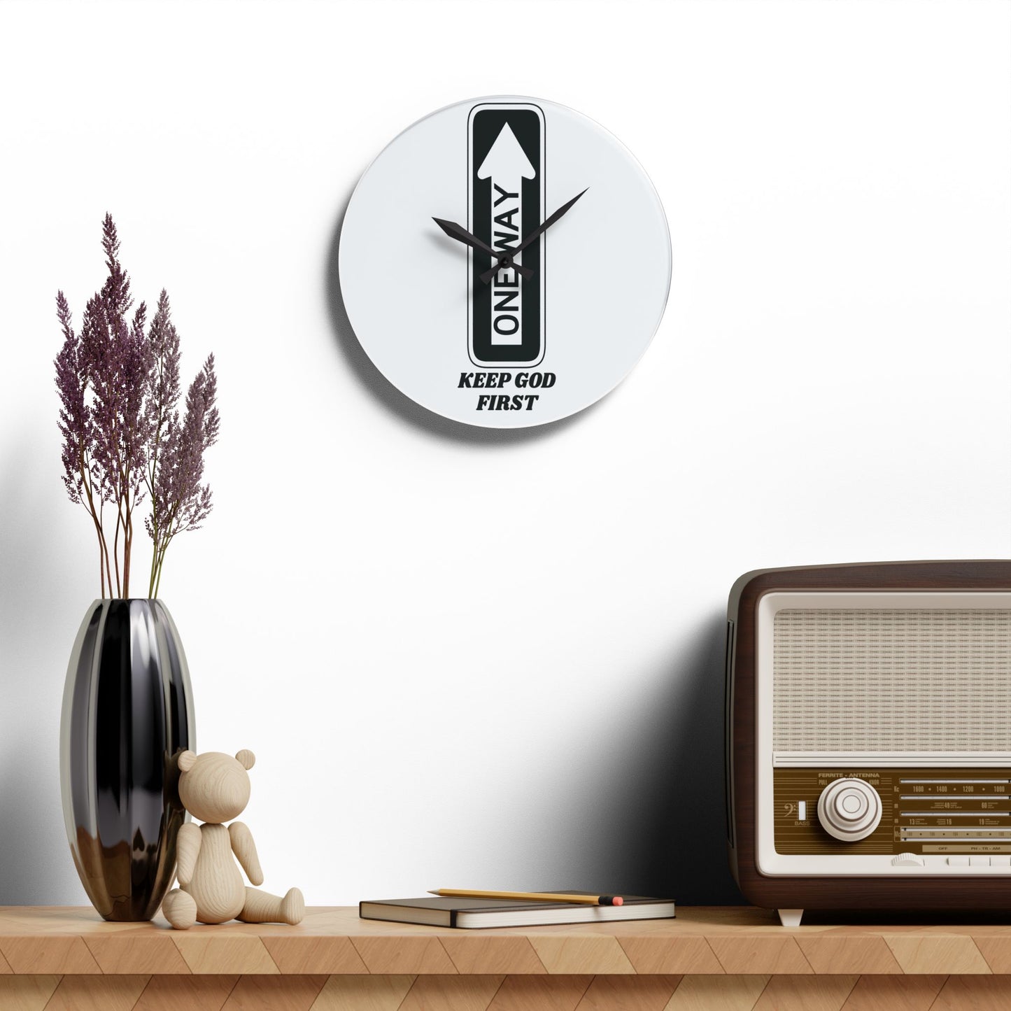Keep God First Acrylic Wall Clock