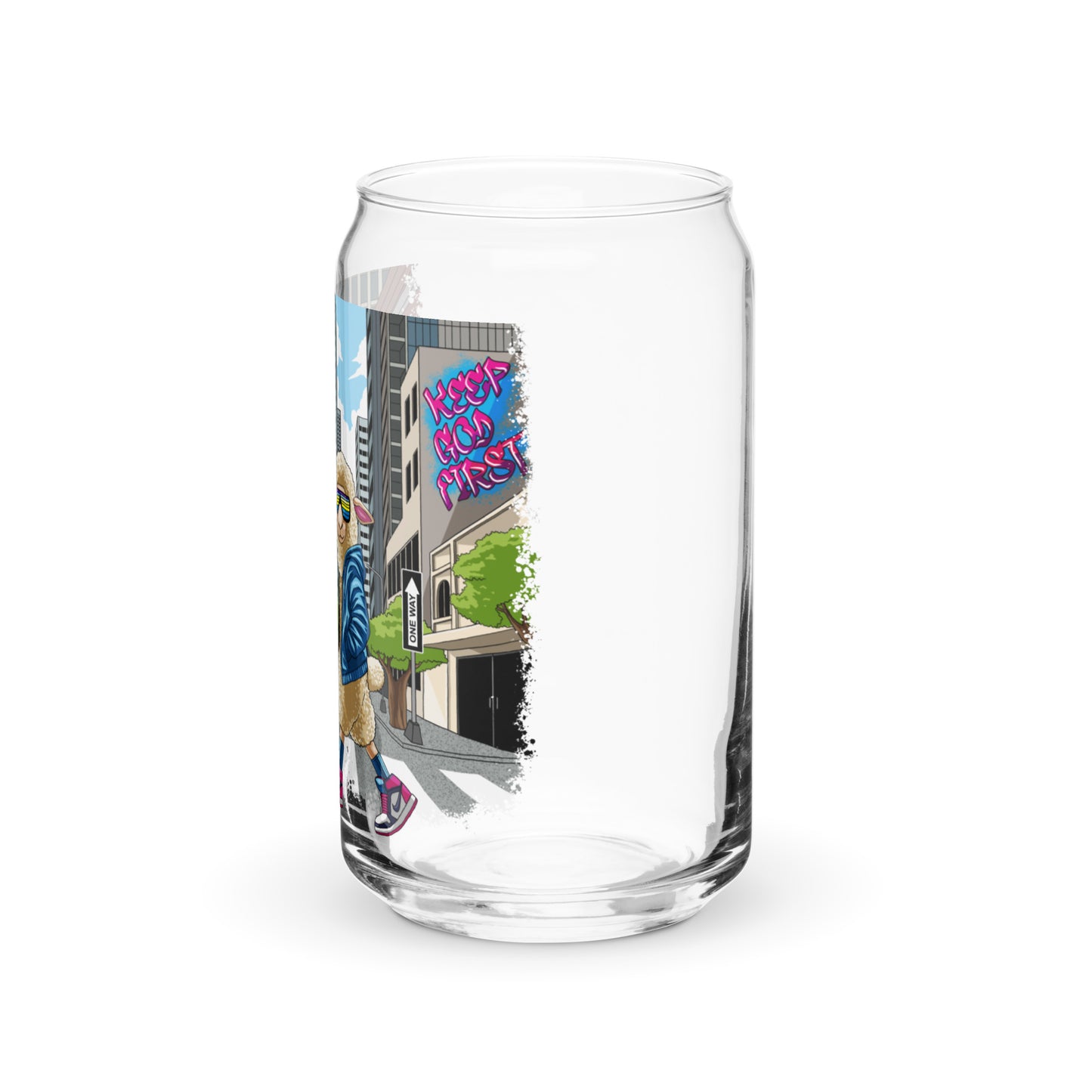 Inspirational faith based Strut Your Style, No Matter the Herd Can-shaped glass