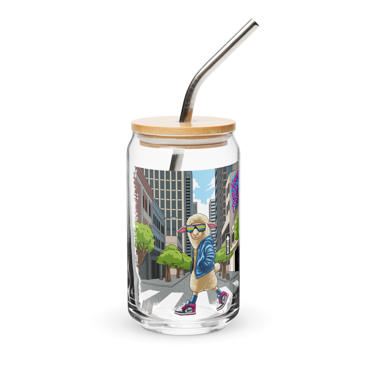 Inspirational faith based Strut Your Style, No Matter the Herd Can-shaped glass