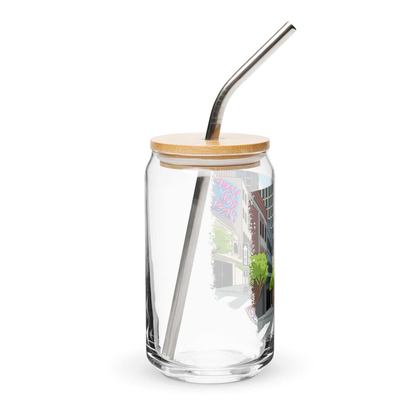 Inspirational faith based Strut Your Style, No Matter the Herd Can-shaped glass
