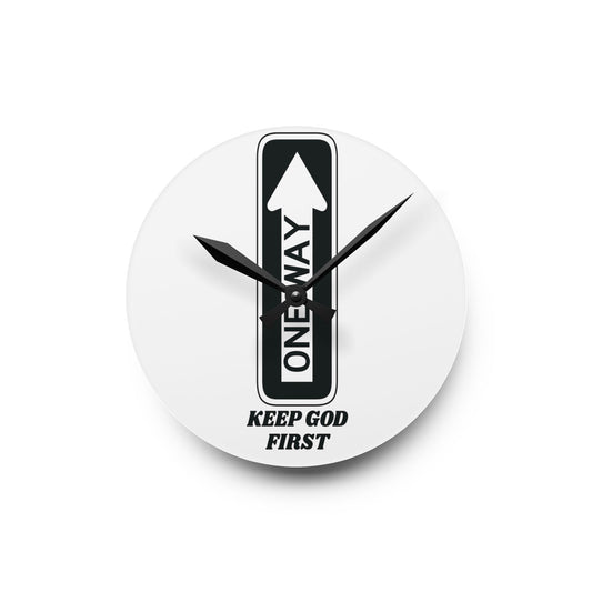 Keep God First Acrylic Wall Clock