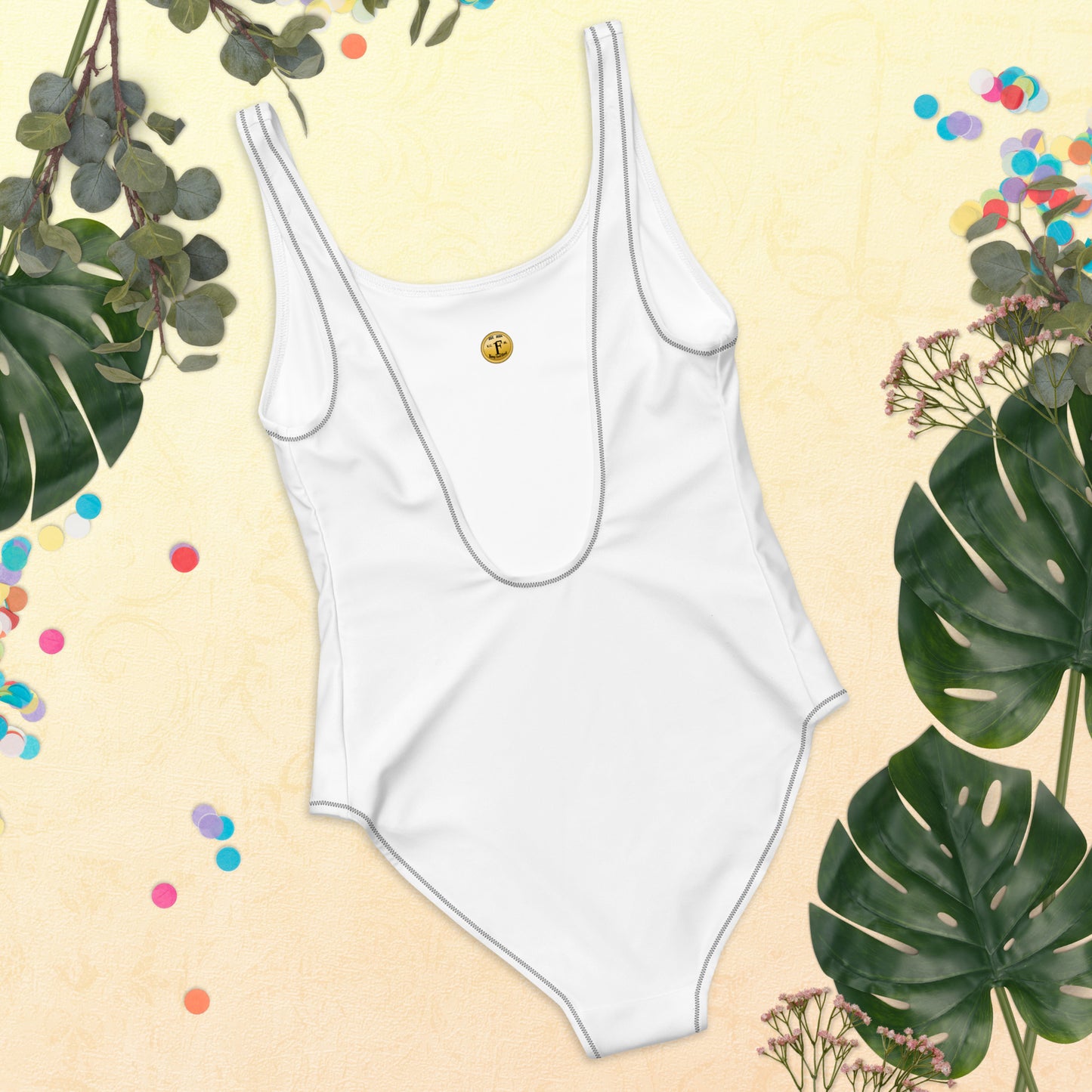 One-Piece Flattering Swimsuit Keep God First One Way Inspirational Design Comfortable Fabric Swimwear Poolside Lounging Swimsuit Chic Beach Swimsuit One-Piece Design Swimsuit