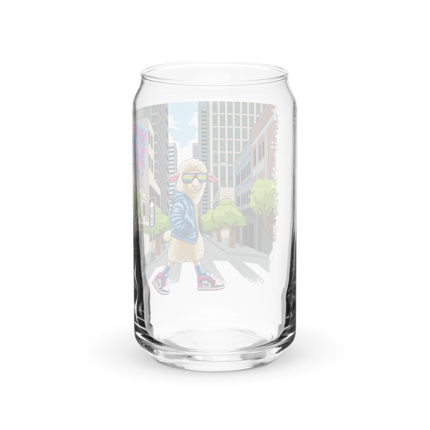 Inspirational faith based Strut Your Style, No Matter the Herd Can-shaped glass