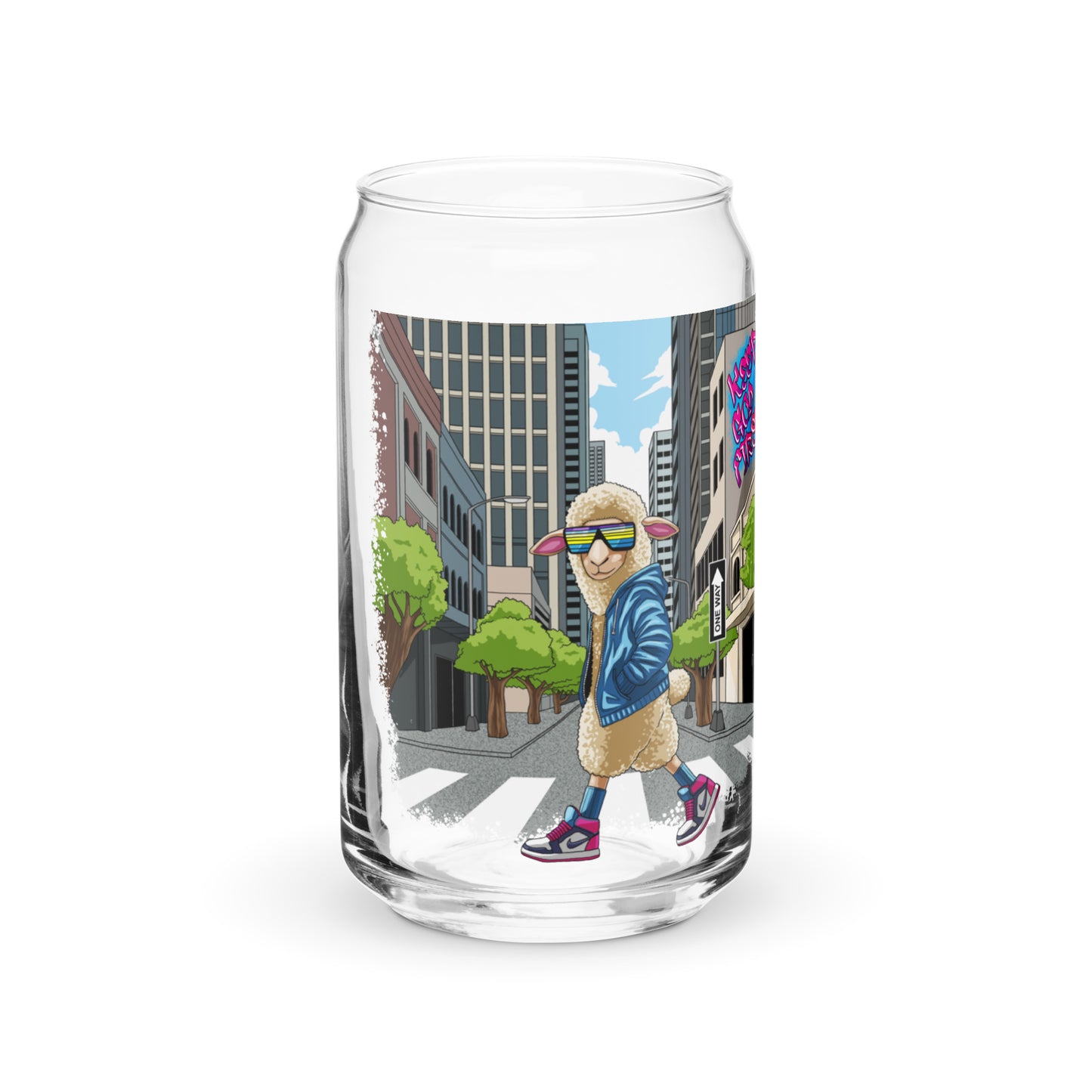 Inspirational faith based Strut Your Style, No Matter the Herd Can-shaped glass