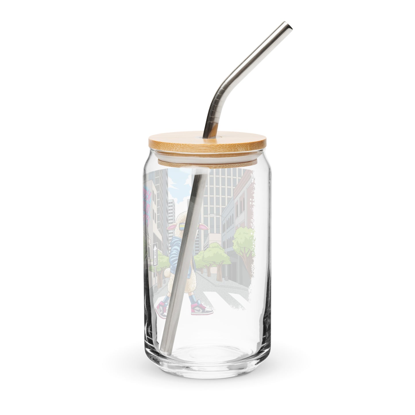 Inspirational faith based Strut Your Style, No Matter the Herd Can-shaped glass